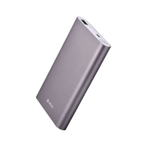 Power bank - acumulator extern DEVIA single USB gri 8000 mah incarcare rapida QC2.0 miniatura