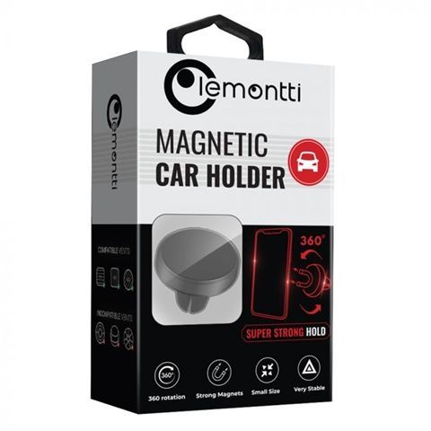 Suport auto LEMONTTI magnetic negru prindere la sistemul de ventilatie miniatura