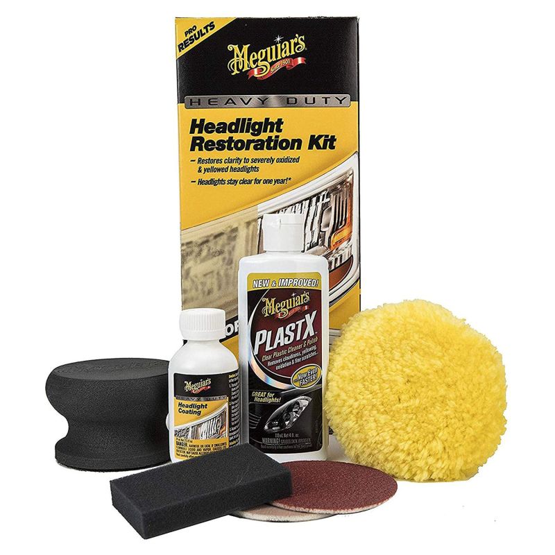 Kit polish faruri cu masina polish MEGUIAR'S, Heavy Duty Headlight Restoration miniatura