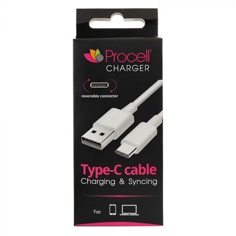 Cablu USB PROCELL TYPE-C alb 1 m  miniatura