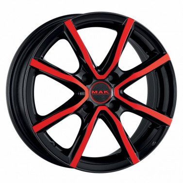 Jante ALIAJ 4X108 MAK MILANO4 BLACK AND RED ET15 4/108 65.1 R17 - Poza 1