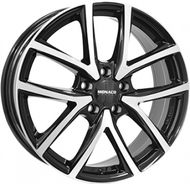 5X100 MONACO WHEELS CL2 Gloss Black / Polished ALIAJ 7 17