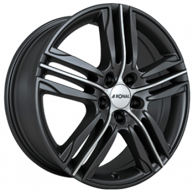 Jante ALIAJ 5X108 RONAL R57 Dull Black / Polished ET45 5/108 76 R17 - Poza 1