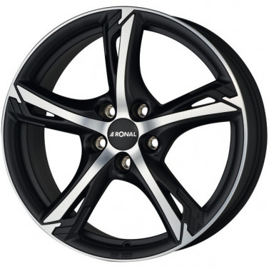 Jante ALIAJ 5X112 RONAL R62 JETBLACK-MATT-FRKO FRONTPOLIERT MATT ET35 5/112 76 R18 - Poza 1