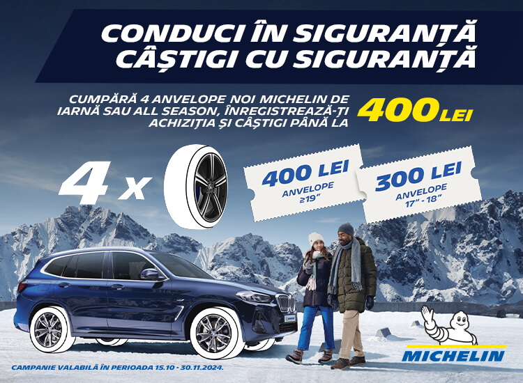 Cumpara 4 anvelope Michelin de iarna sau all season si primesti un voucher cadou