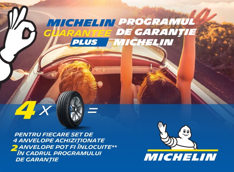 La 4 anvelope Michelin beneficiezi de Guarantee Plus